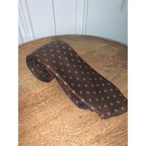Vintage Resilio Men's Brown Polka Dot Designer‎ Neck Tie